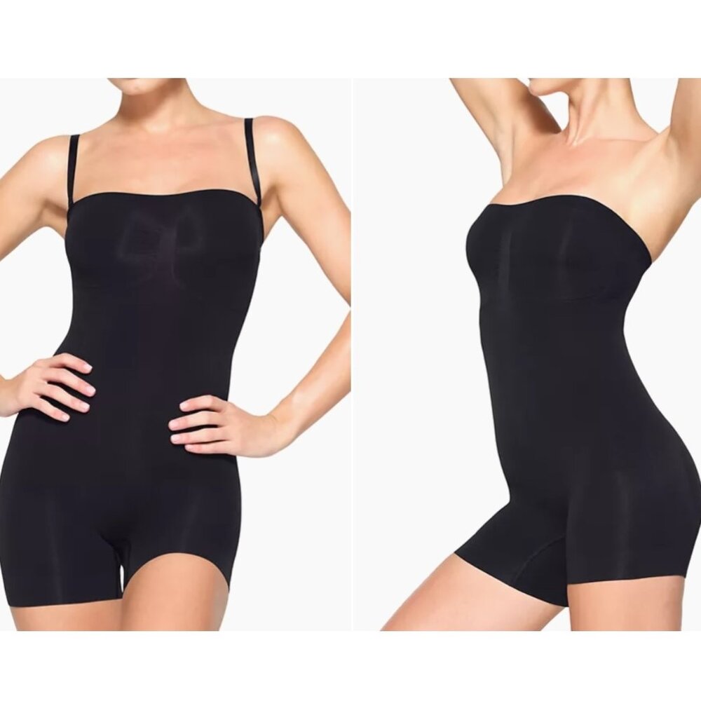 SKIMS Seamless Sculpt Strapless Shortie Bodysuit Size 2XL Black Womens Shapewear - Picture 3 of 3